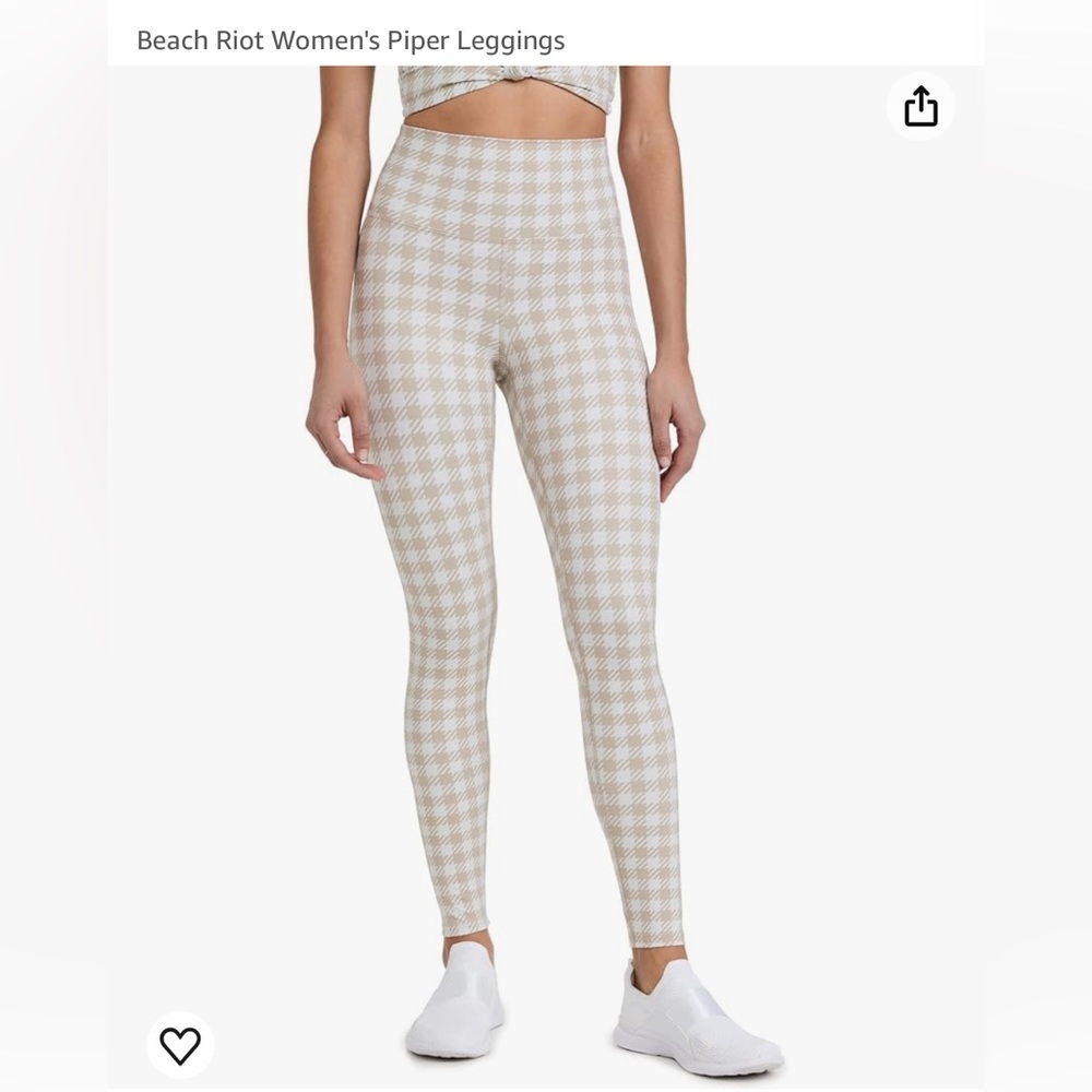 Like new - Beach Riot Piper Tan Houndstooth Leggings